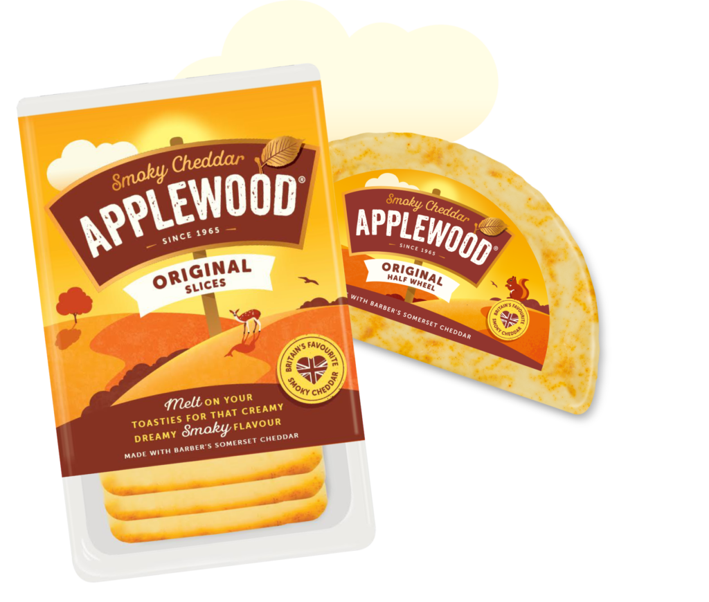 Applewood® Original cheese slices and Applewood® Original half wheel