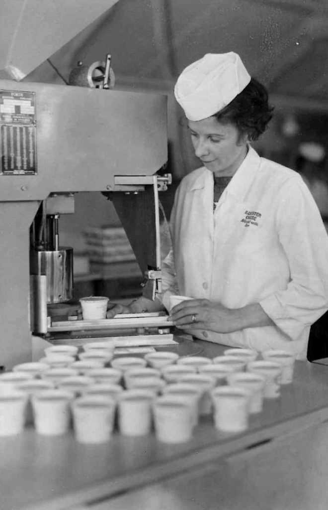 Woman in the 60s manufacturing cheese