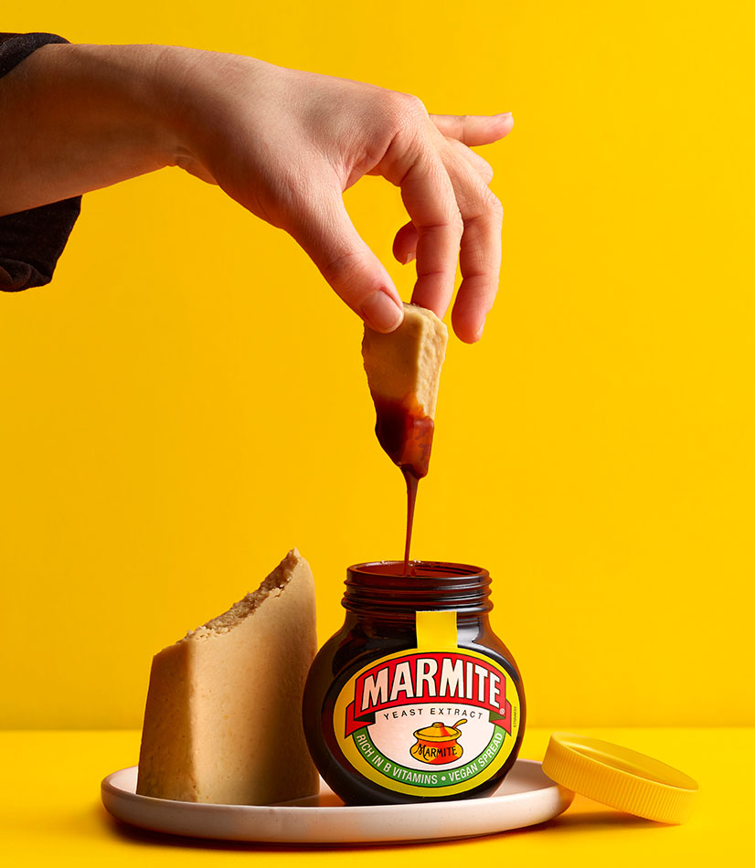 Jar of Marmite with Marmite cheese