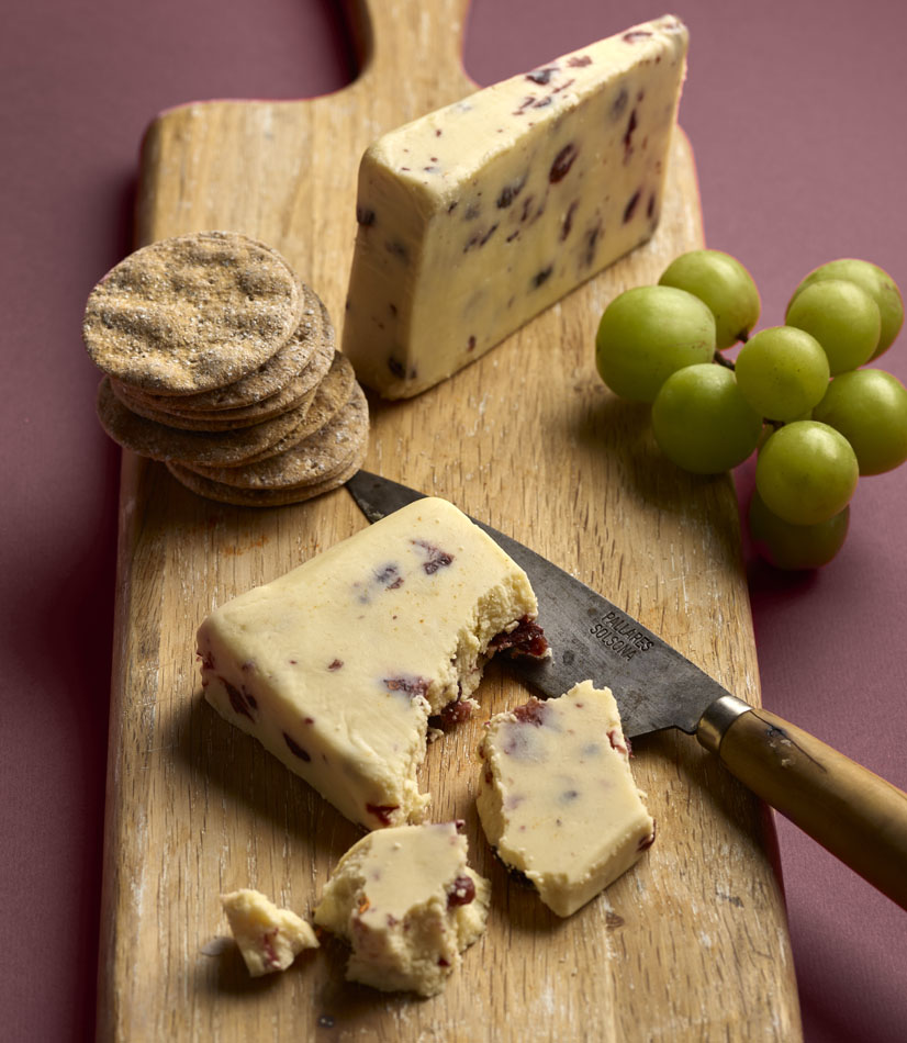 Ilchester cheeseboard with crackers and grapes